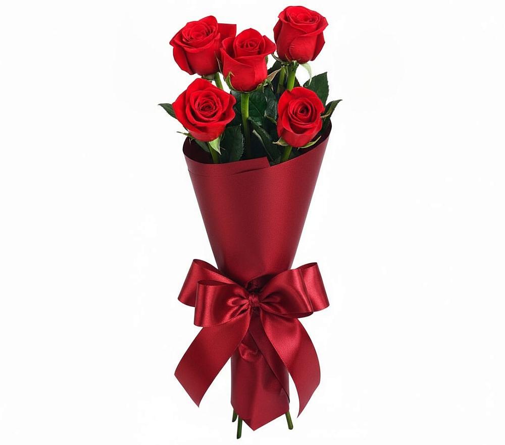 Букет 5 Красных роз Эдлесс Лав в Кириллове