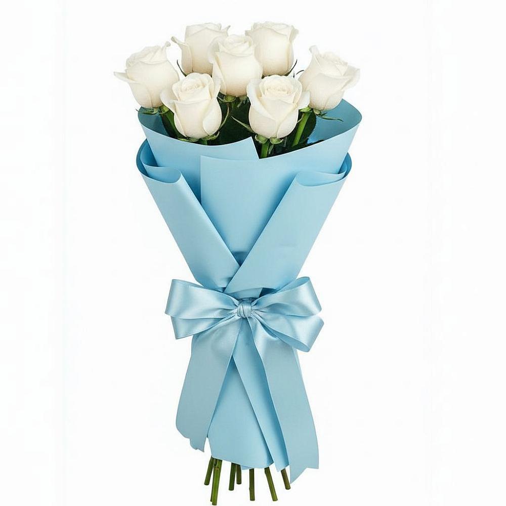 Букет 7 белых роз Проуд в Кириллове