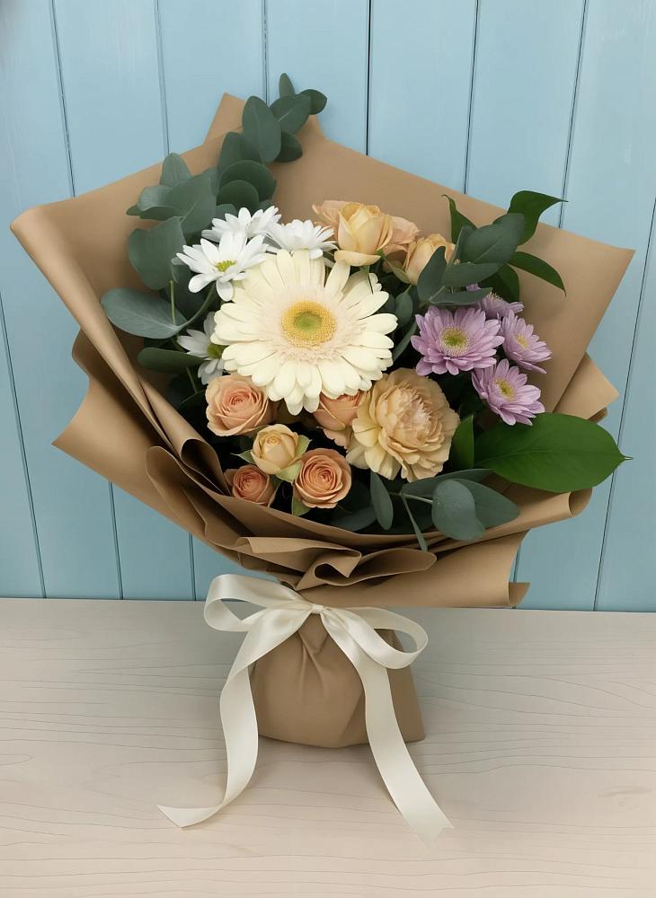 Букет цветов из: Герберы и Хризантемы в Кириллове