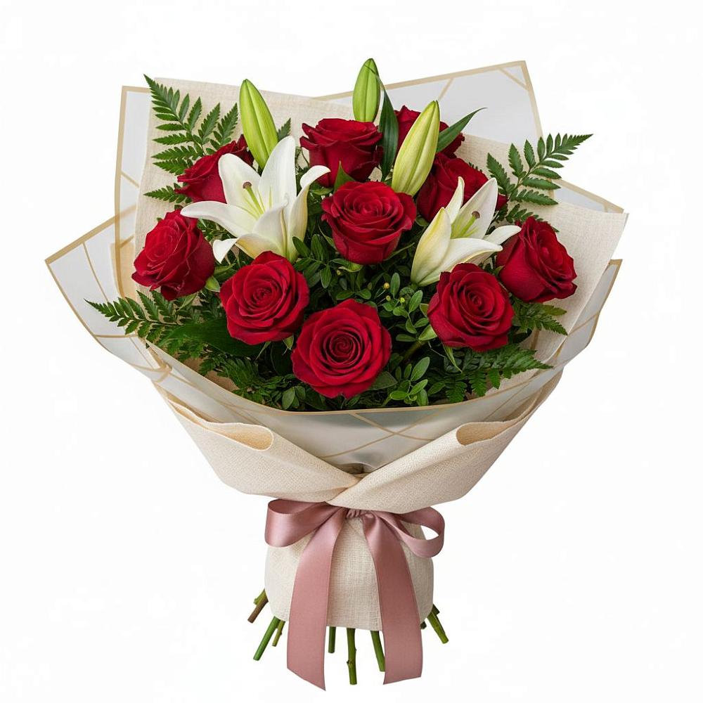 Букет цветов из: Лилии и Розы в Кириллове