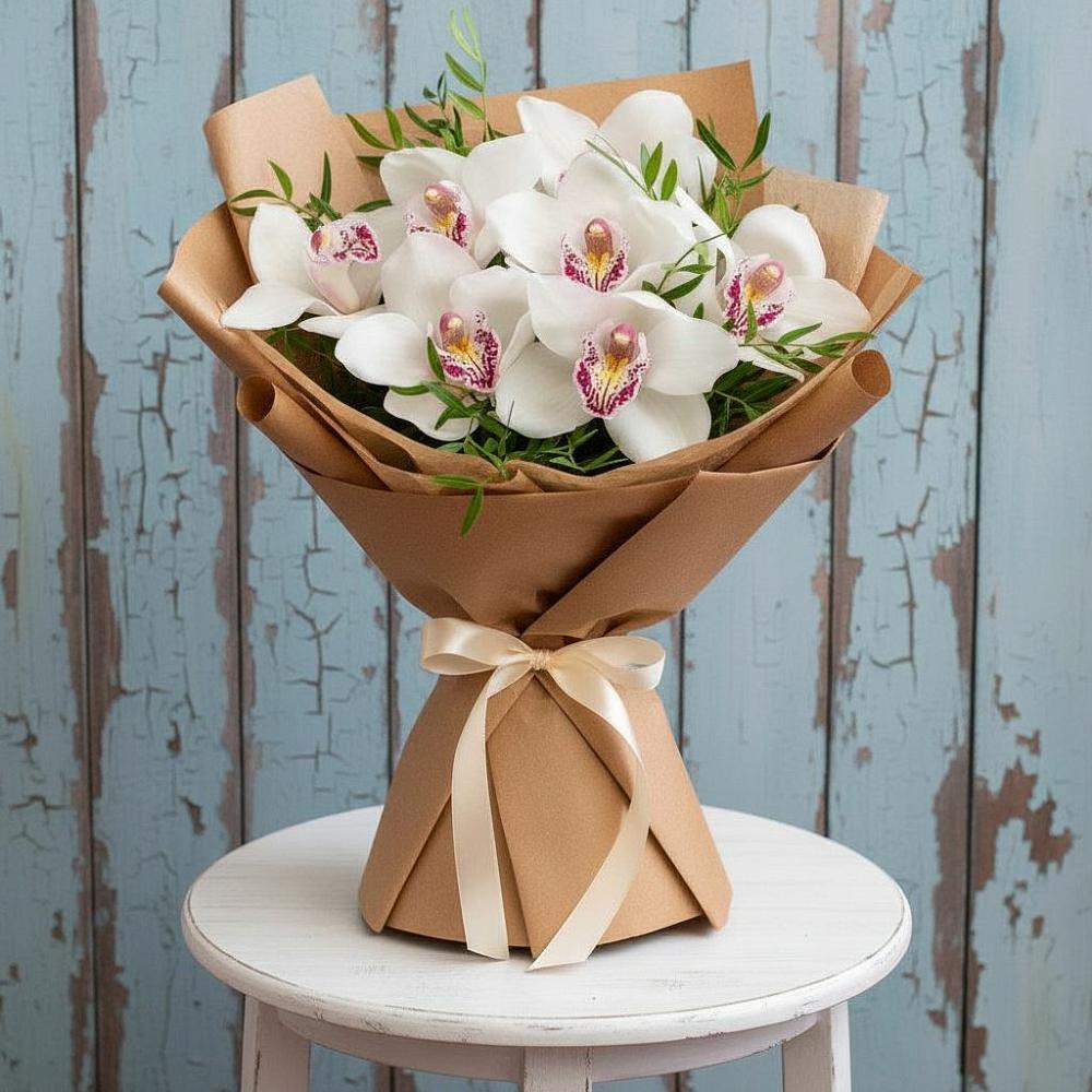 Букет цветов из: Орхидеи и Розы в Кириллове