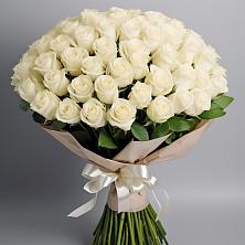 Букет 101 беля роза Белоснежка в Кириллове