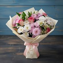 Букет цветов из:  Хризантемы, Альстромерии и Розы в Кириллове