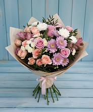 Букет цветов из:  Хризантемы, Розы и Альстромерии #REPLACE_PRED# Кириллове